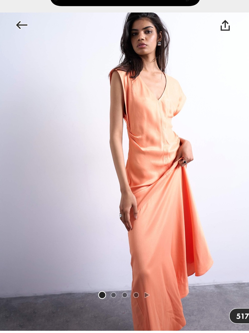 Topshop Coral-Orange Satin Maxi Dress